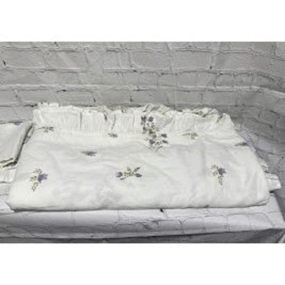 Pottery Barn - Green Row Lavender Bunches Cotton Linen Duvet & Sham Full Queen - Picture 3 of 12